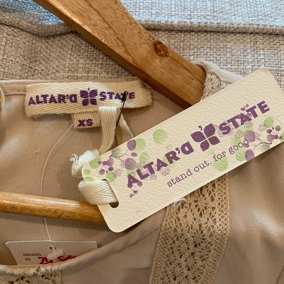 🌟HP🌟 Altar’d State Crochet Detail Drop Waist Dress in Cream - Picture 17 of 17